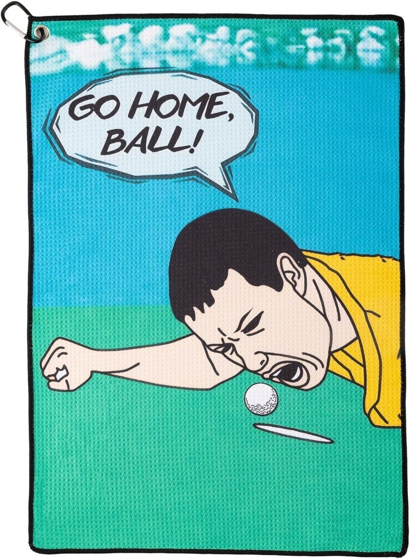 botogift Funny Golf Towel, Printed Golf Towels for Golf Bags with Clip, Golf Gift for Men Husband Boyfriend Dad, Birthday Gifts for Fan - Go Home Ball - Image 1